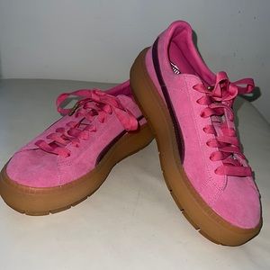 PUMA Suede Low Block Trace Platform Trainer Sneaker Size 9